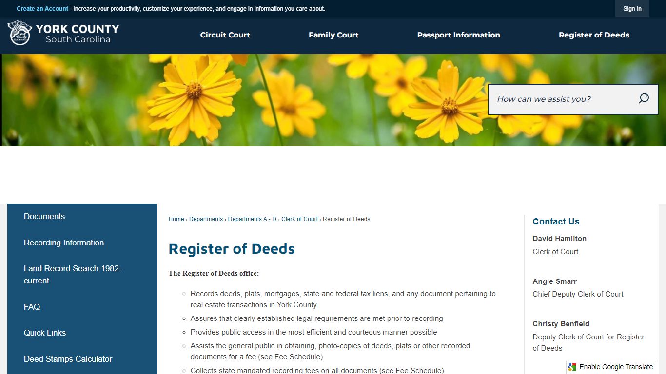 Register of Deeds | York, SC - York County Gov